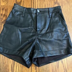 Hollister Black High Waist faux Leather Shorts